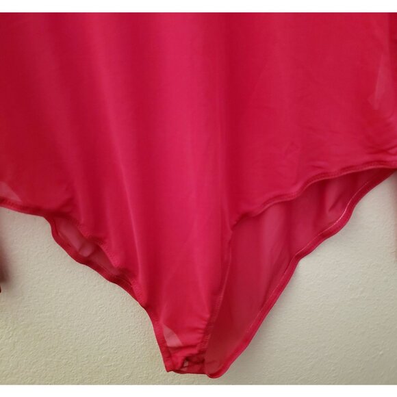 Eloquii Pink Long Sleeve Sheer Mock Neck Bodysuit Size 22/24 NWT - Picture 4 of 7